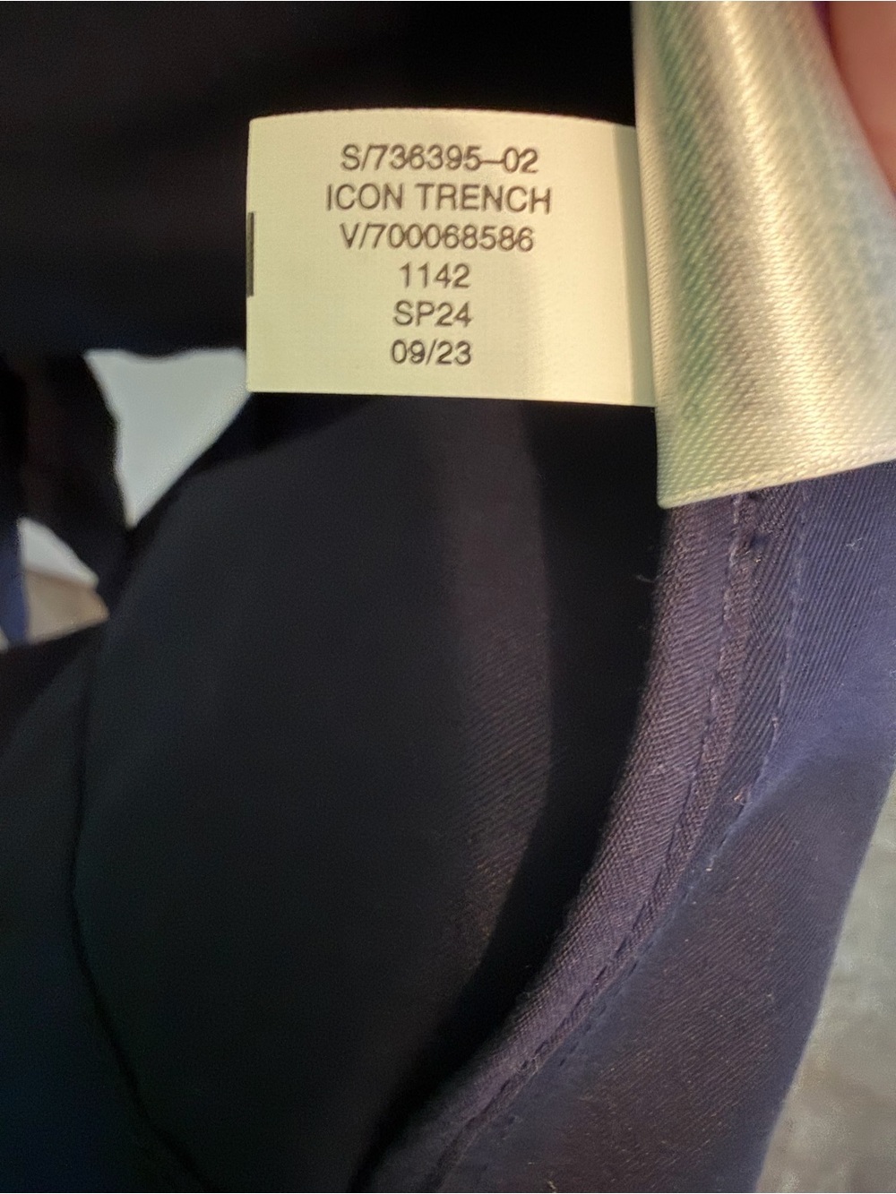 GAP Navy Double-Breasted Long Icon Trench Coat - NWOT - Picture 8 of 10